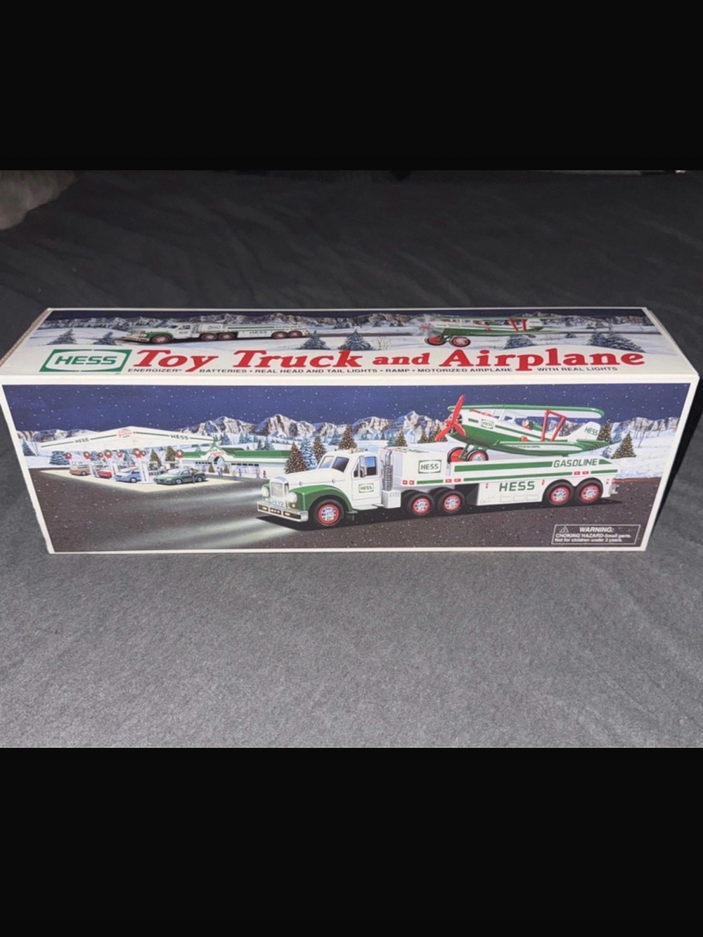 Vintage Hess Toy Truck Airplane Lights Motorized Propeller NIB 2002 Y2K